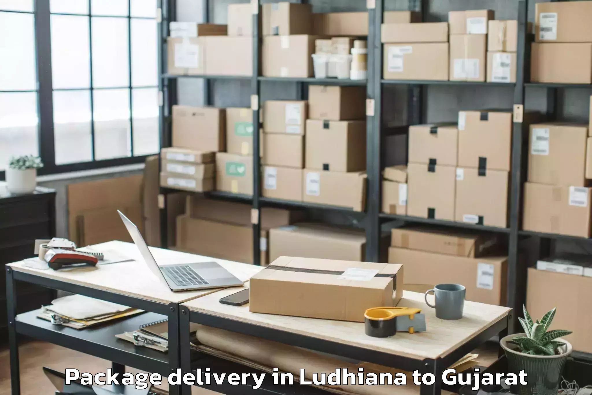 Trusted Ludhiana to Keshod Airport Ixk Package Delivery